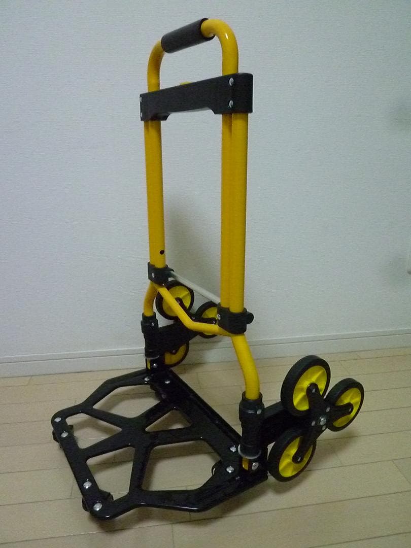 折りたたみ式キャリーカート イエロー/ブラック