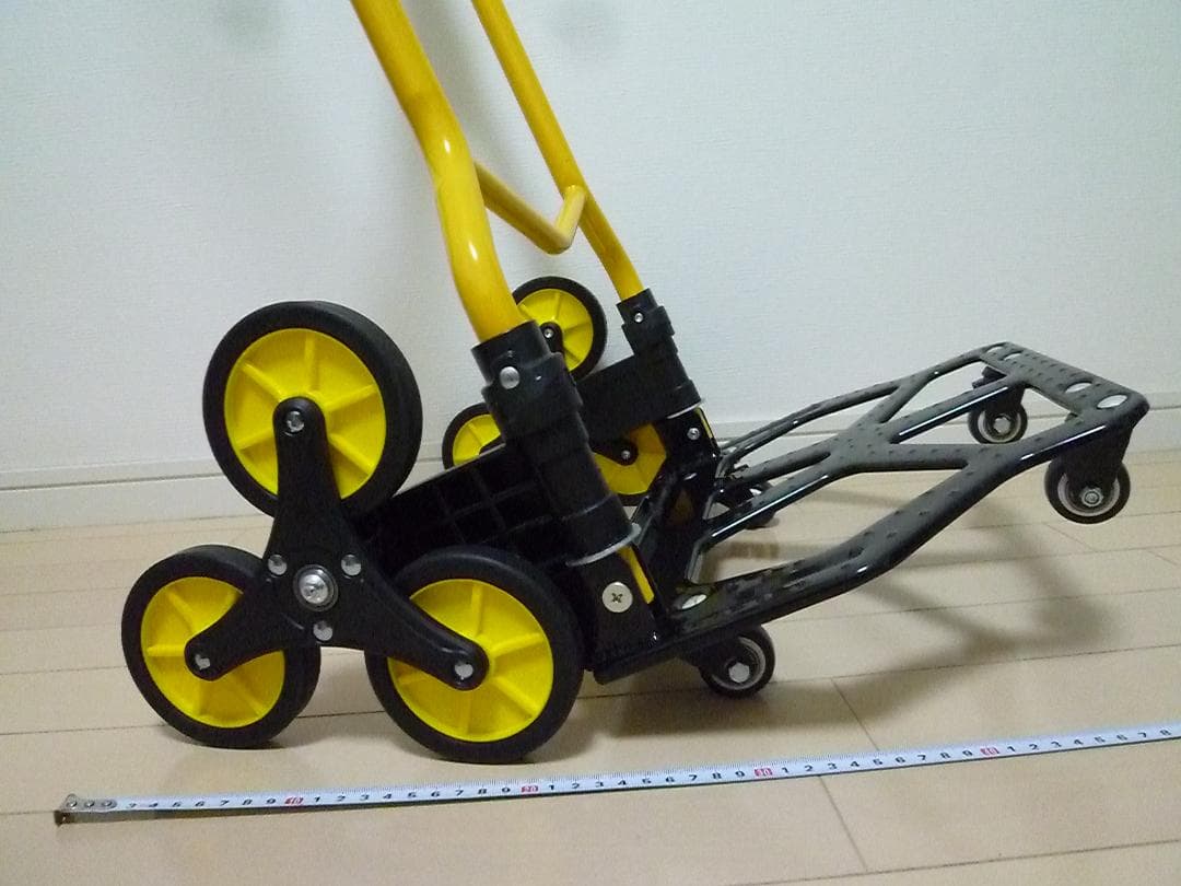 折りたたみ式キャリーカート イエロー/ブラック