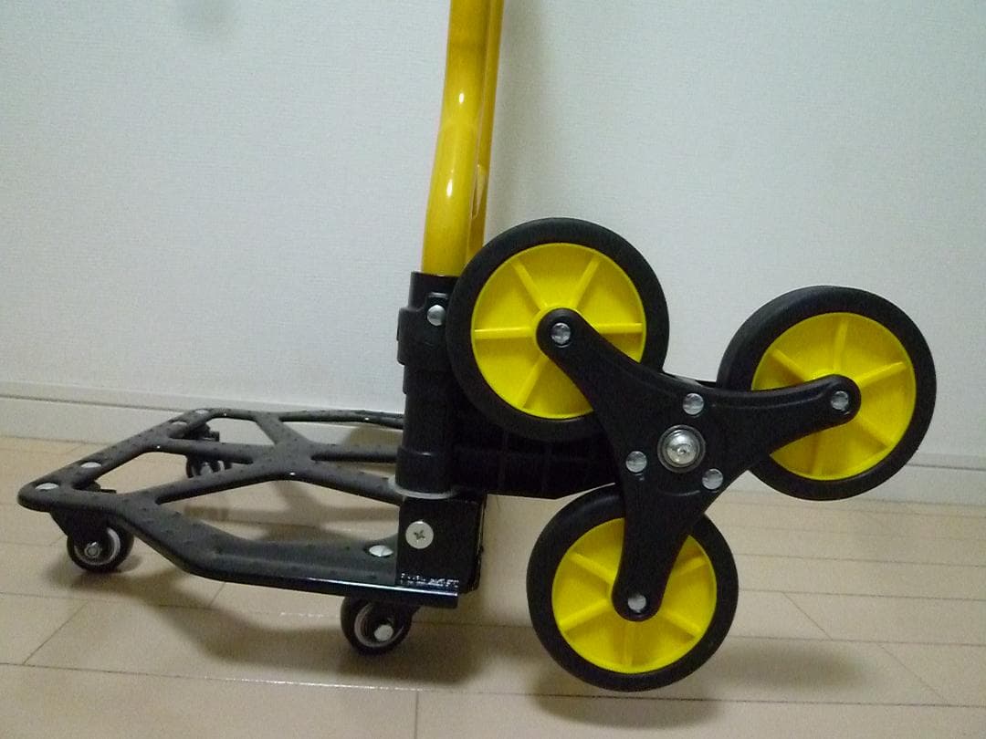 折りたたみ式キャリーカート イエロー/ブラック