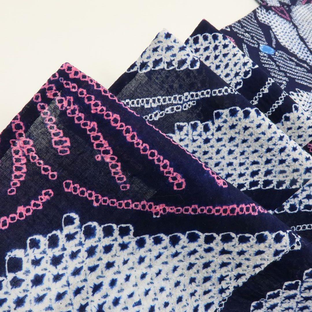 あきちゃん✺美品未着用 有松鳴海絞り 蝶 綿 高級浴衣 着物 A2172