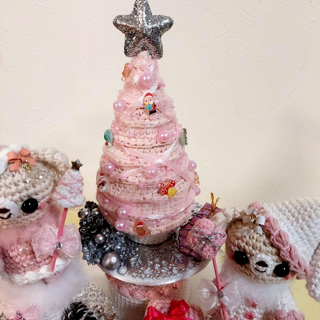 ハンドメイド　クリスマス　編みぐるみ　置物　インテリア　オブジェ