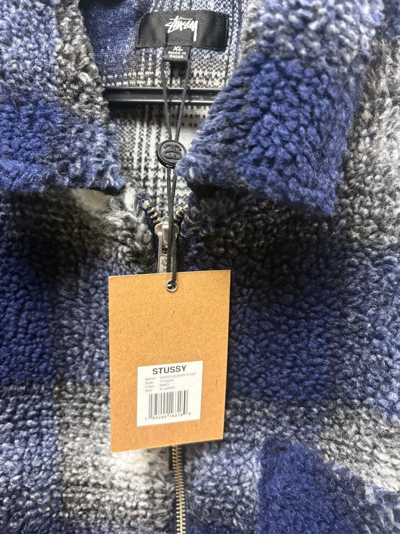 ジャケット・アウター stussy Shadow Plaid Sherpa Zip Shirt
