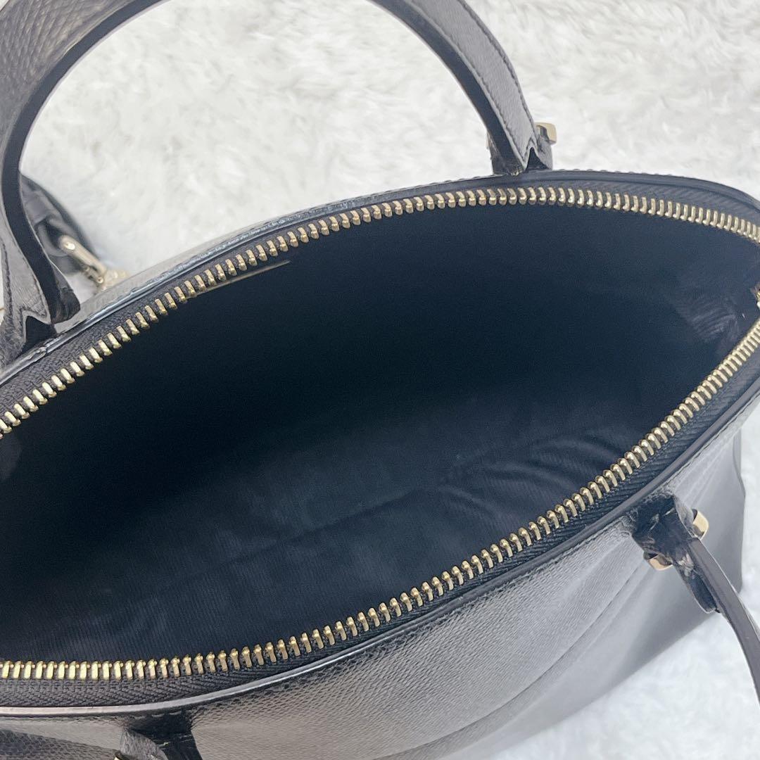 極美品✨FURLA パイパー 2way ハンドバッグ ショルダーバッグ 黒 M