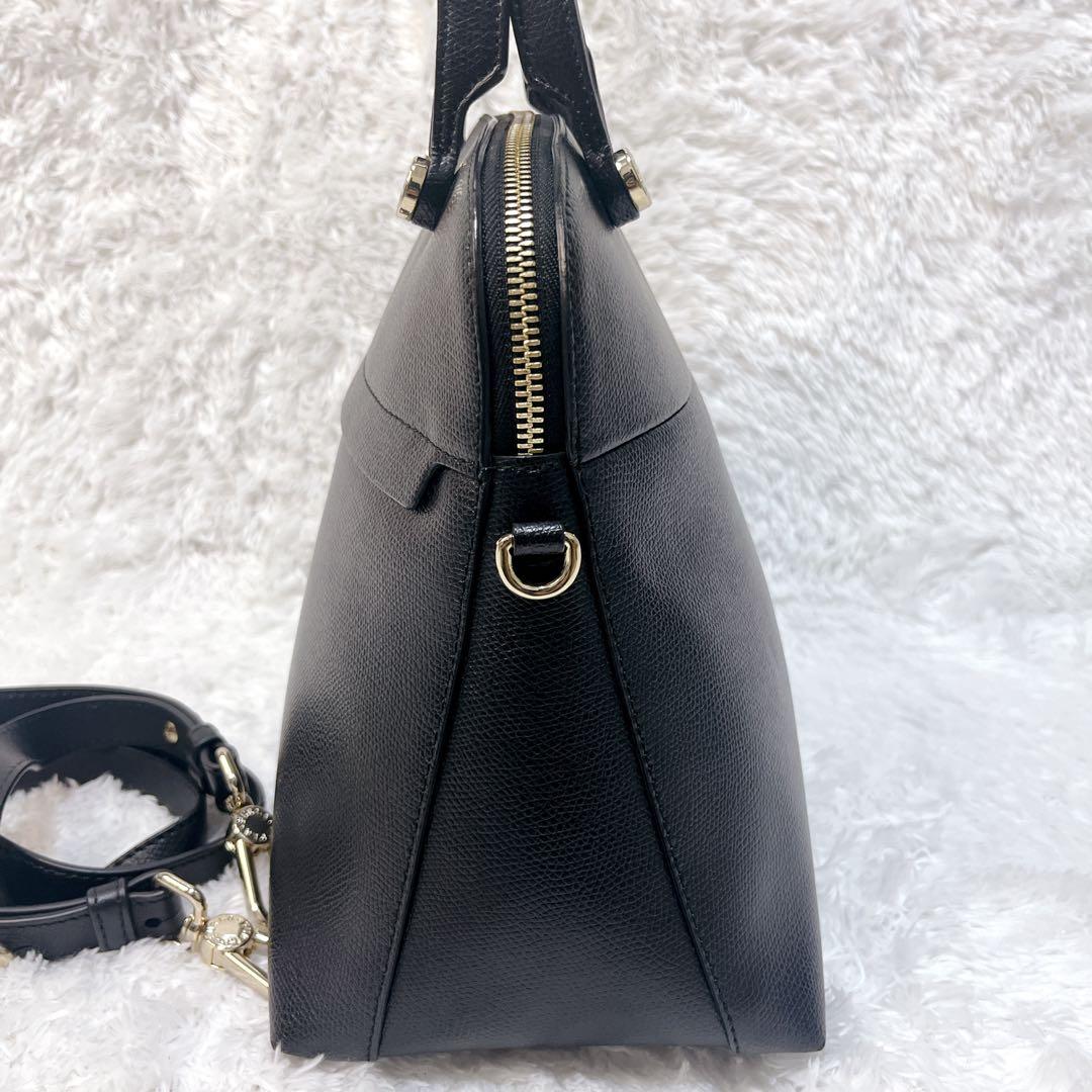 極美品✨FURLA パイパー 2way ハンドバッグ ショルダーバッグ 黒 M
