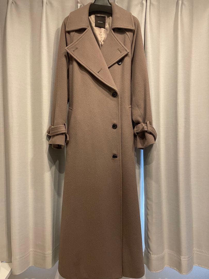 anuans 2023AW ウールトレンチコート　カーキグレーS