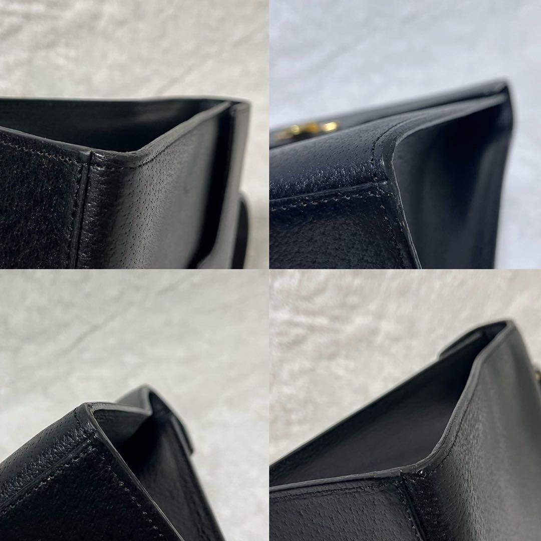 VALENTINO GARAVANI ハンドバッグ ゴールド金具 レザー 黒色