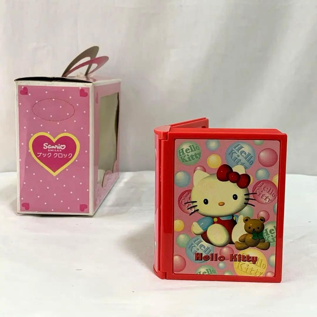 当時物！激レア】　キティ ブッククロック 置時計 写真立て 本型　1998 箱