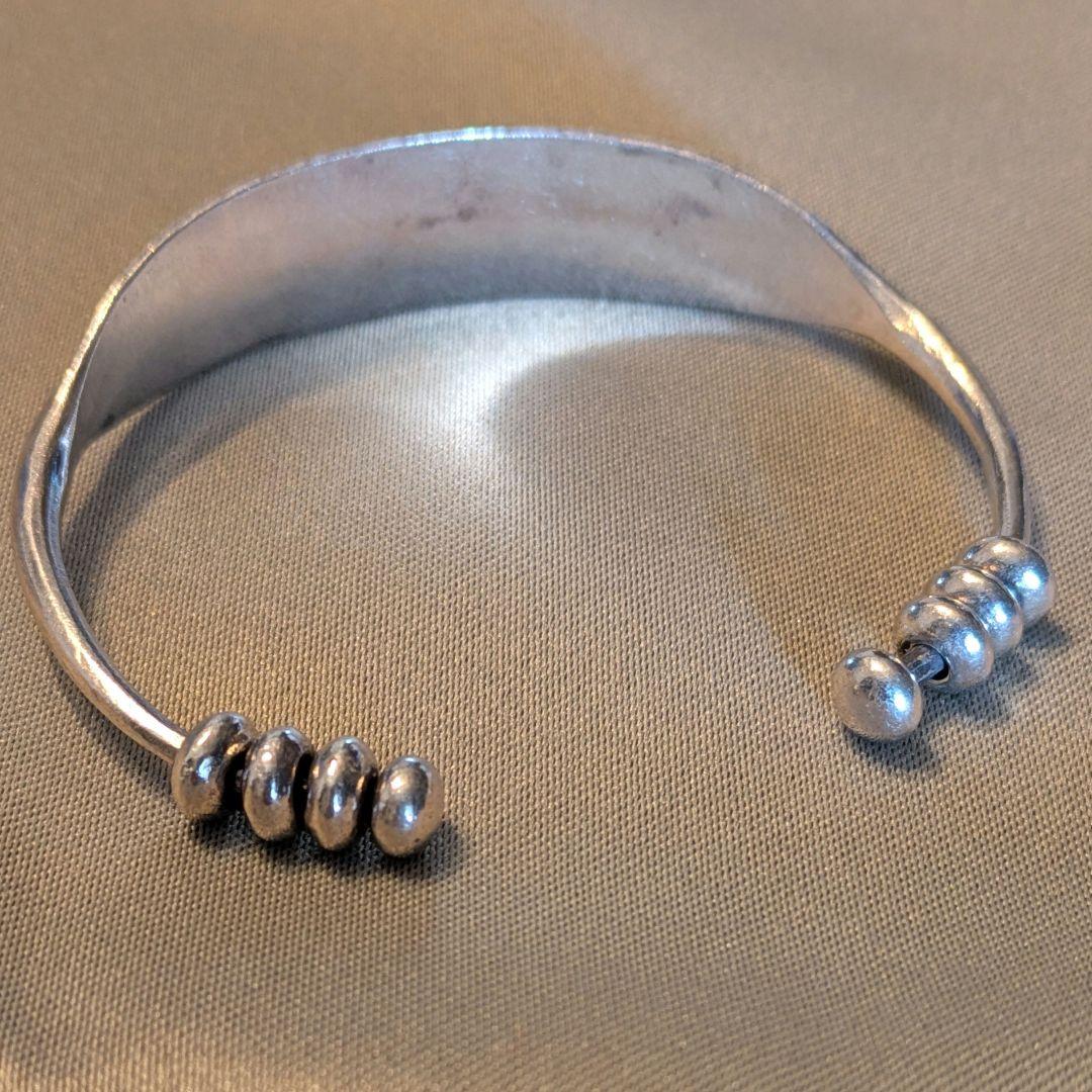 最終値下げ　カレンシルバー　ハンドメイド　フェザー　バングル　b-6