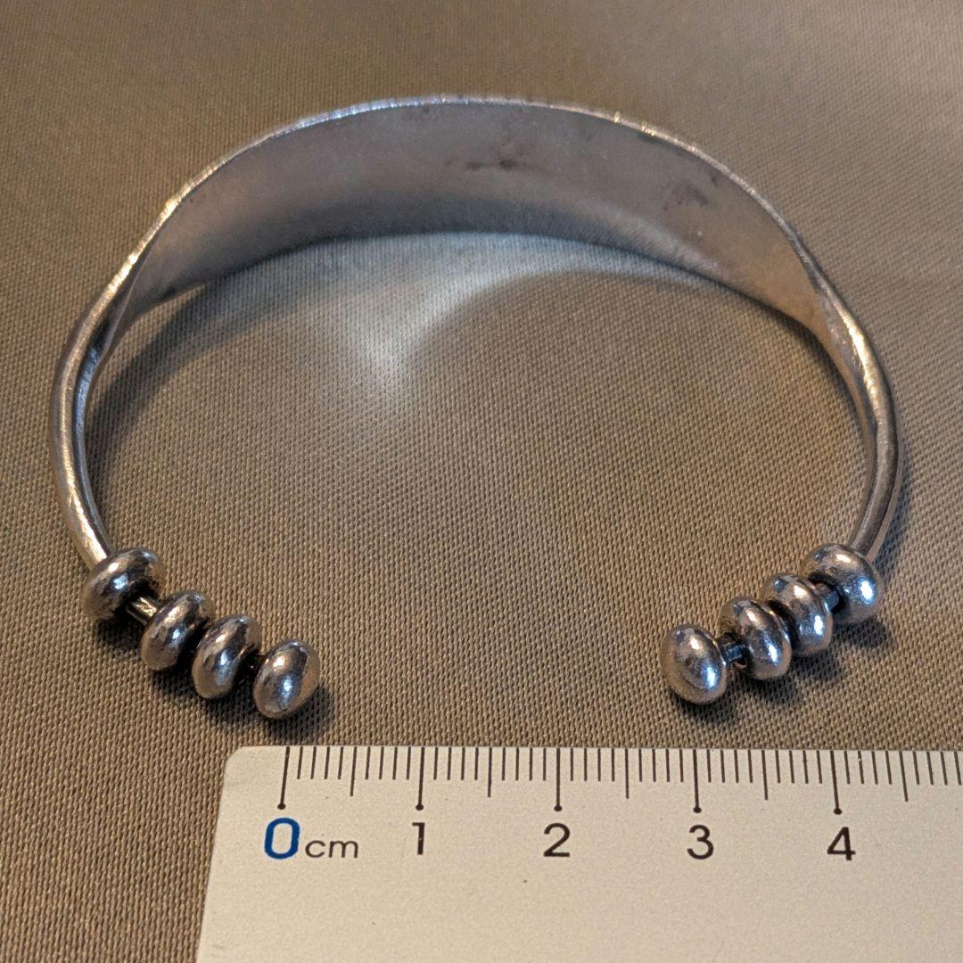 最終値下げ　カレンシルバー　ハンドメイド　フェザー　バングル　b-6