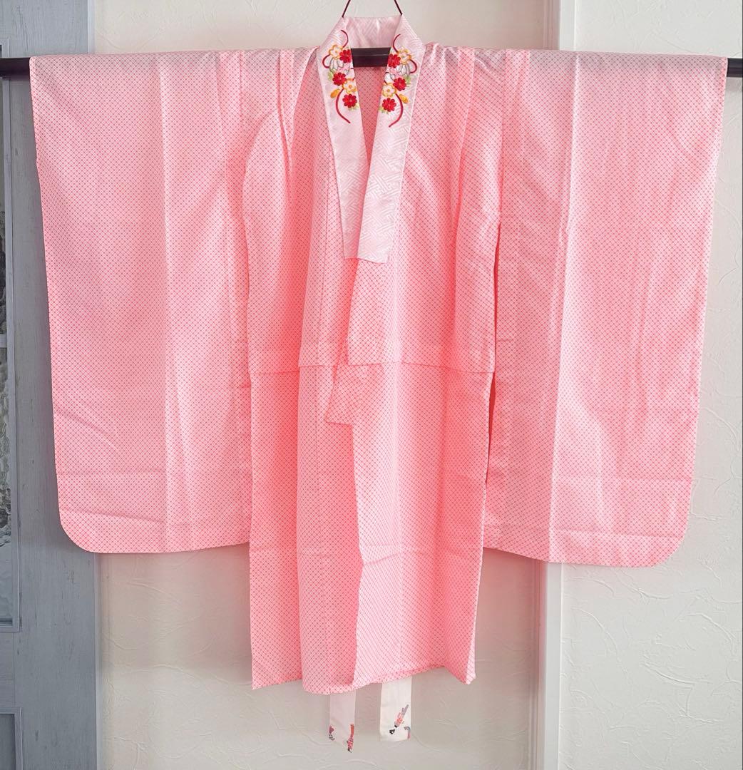 美品 七五三 三歳 女の子 正絹 赤 花柄 豪華お着物・長襦袢セット