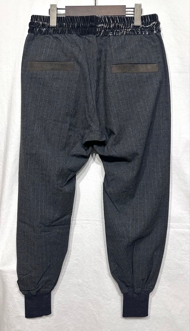 新品Dhyanaウールストライプサルエルリブパンツbacklashバックラッシュ