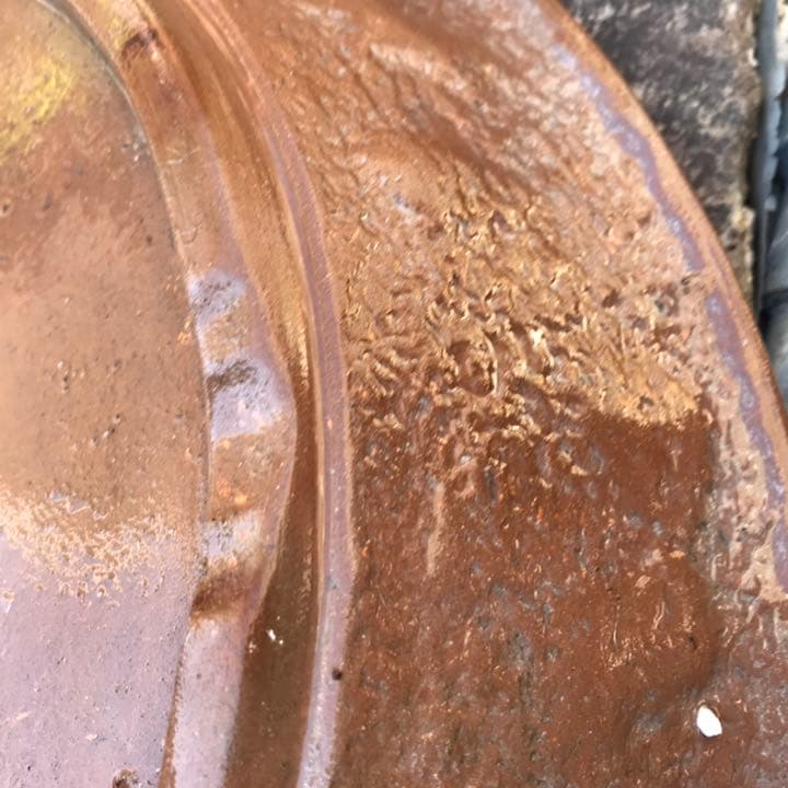 盆栽鉢　超希少レア時代朱泥大盆栽鉢落款木肌松皮中国山野草寄せ植え植木鉢松篁円