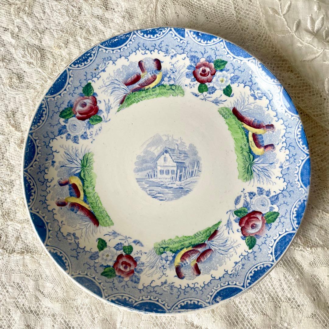 サルグミンヌ　カップ&ソーサー　鳥　バラ　ローズ　C&S フランスアンティーク