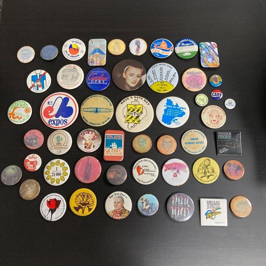 BQVF アメリカン 缶バッジ ビンテージ 古着 50個 セット アメカジ 雑貨