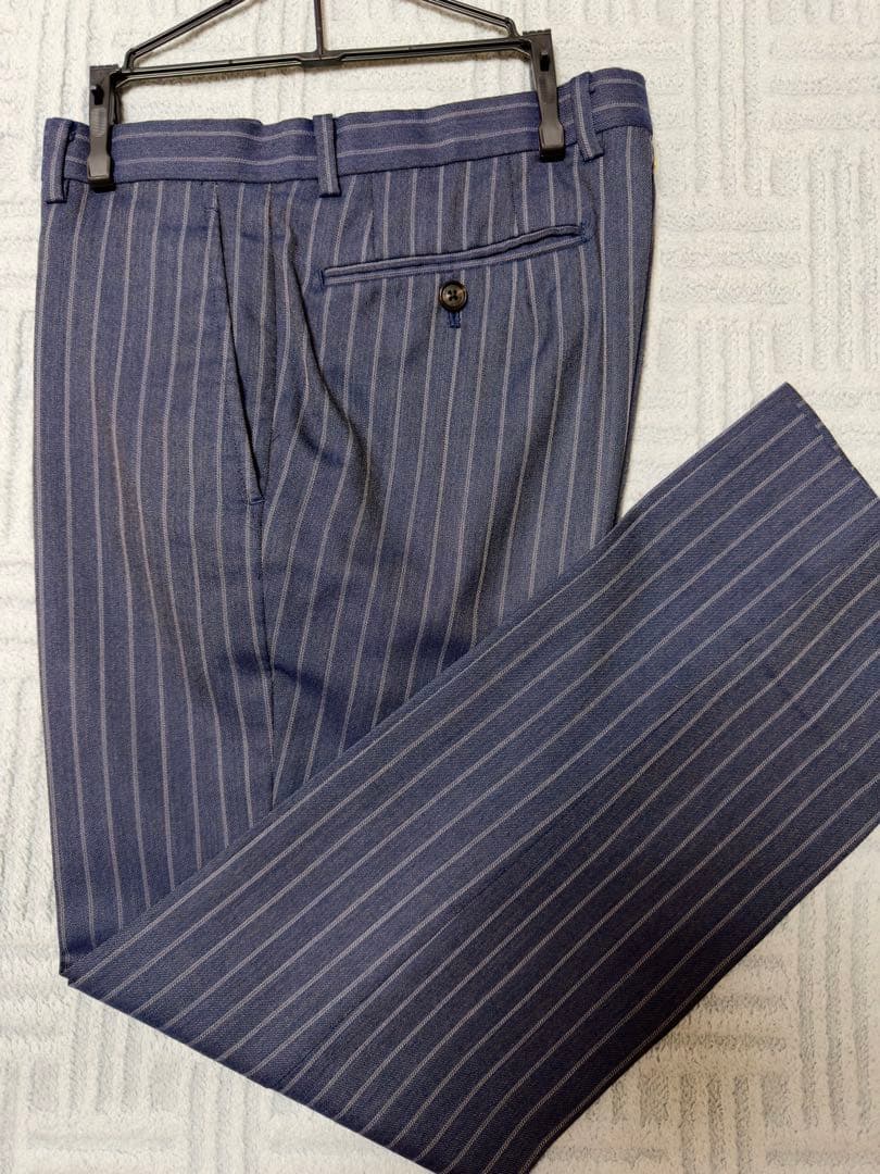 美品 ティノラス TENORAS ブルー ストライプ 3ピース