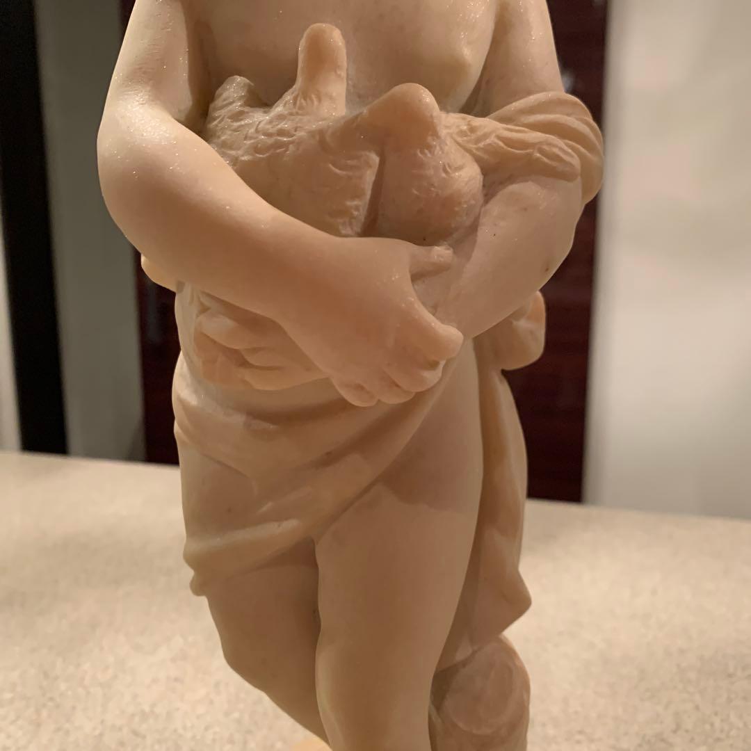 鳥を抱える子供