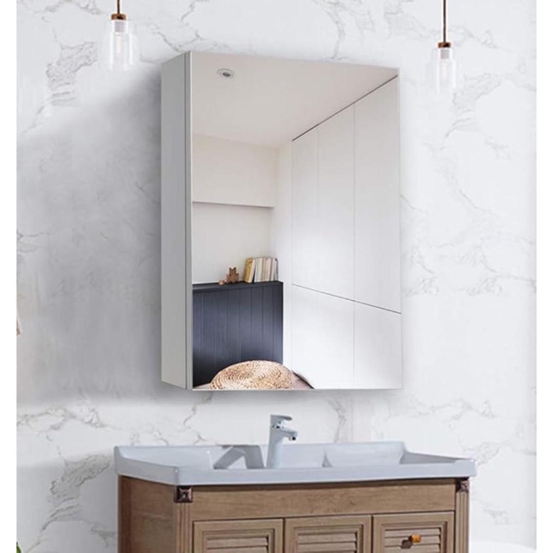 ミラーキャビネット キャビネット 50x60CM ホワイトオーク 洗面鏡 浴室鏡