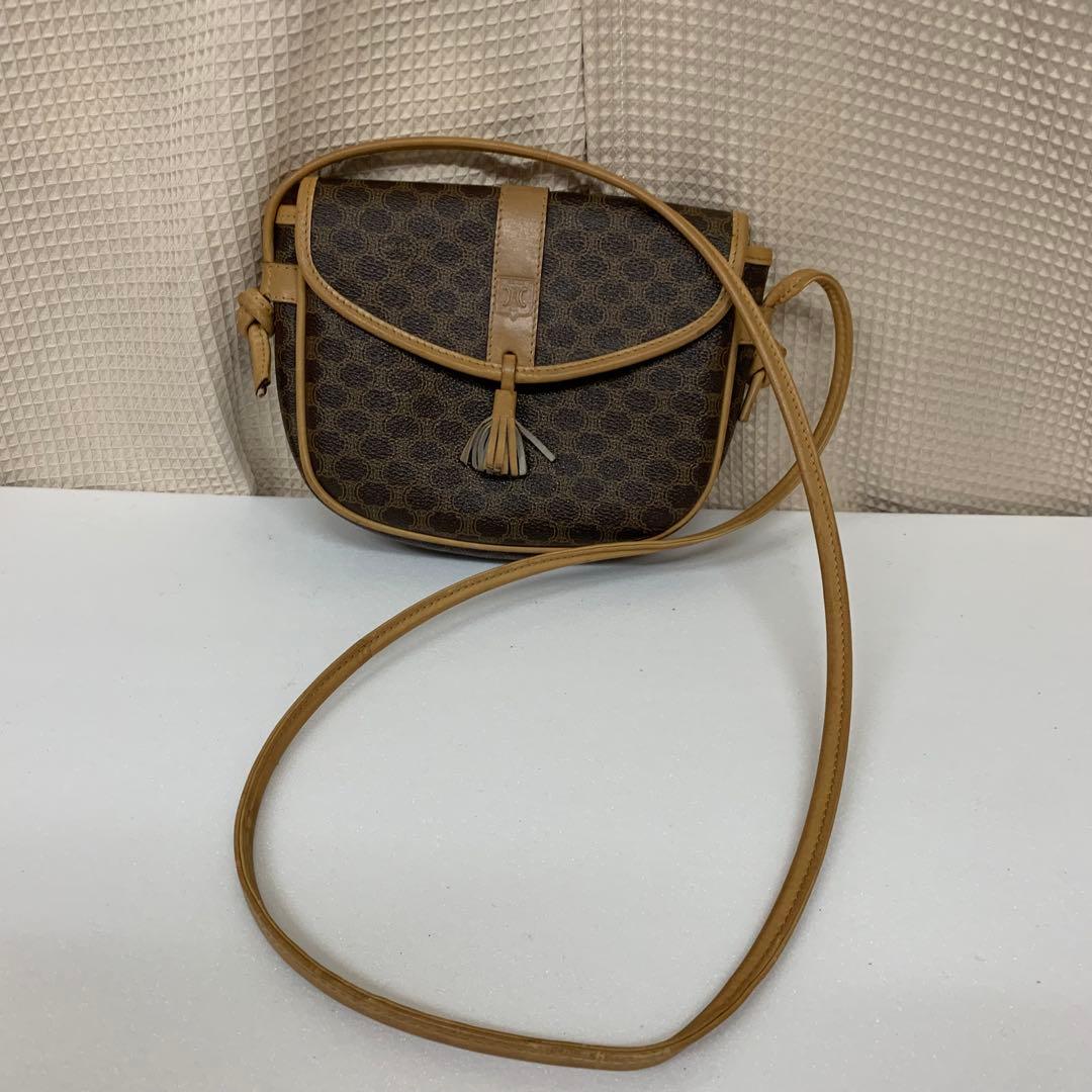 CELINE セリーヌ　マカダム ミニ ショルダーバッグ フラップ付