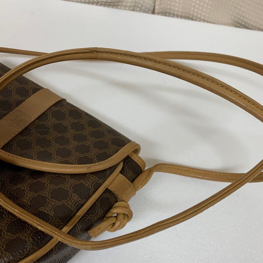 CELINE セリーヌ　マカダム ミニ ショルダーバッグ フラップ付