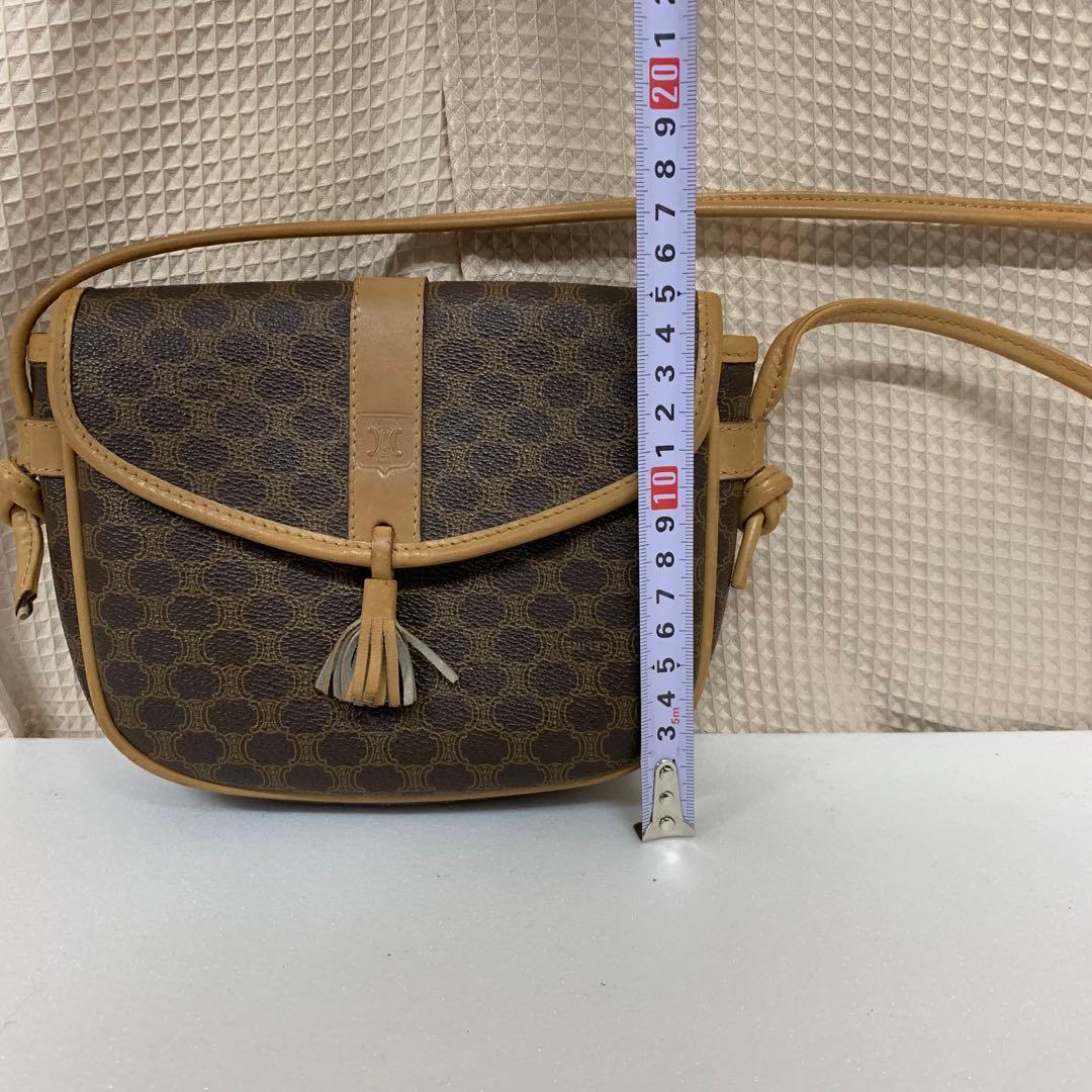 CELINE セリーヌ　マカダム ミニ ショルダーバッグ フラップ付