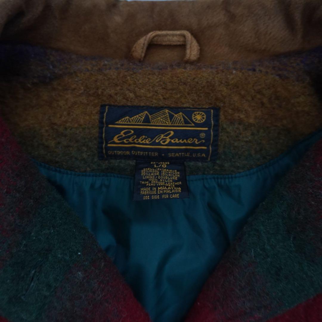 【80s】EddieBauerエディーバウアー ウールブランケットコート黒タグ