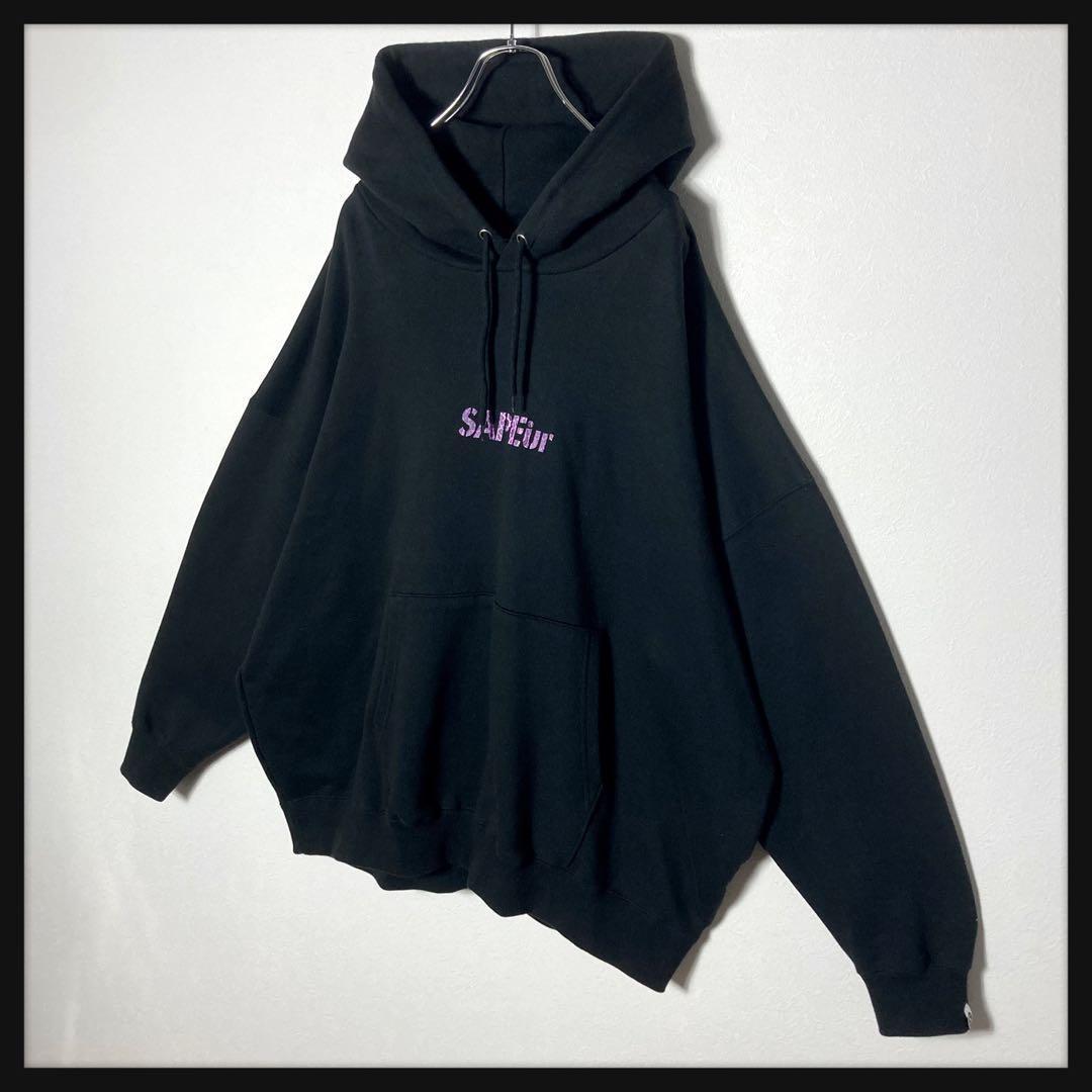 【希少デザイン】サプール★ロッドマンパーカー パープル ブラック 希少XL 美品