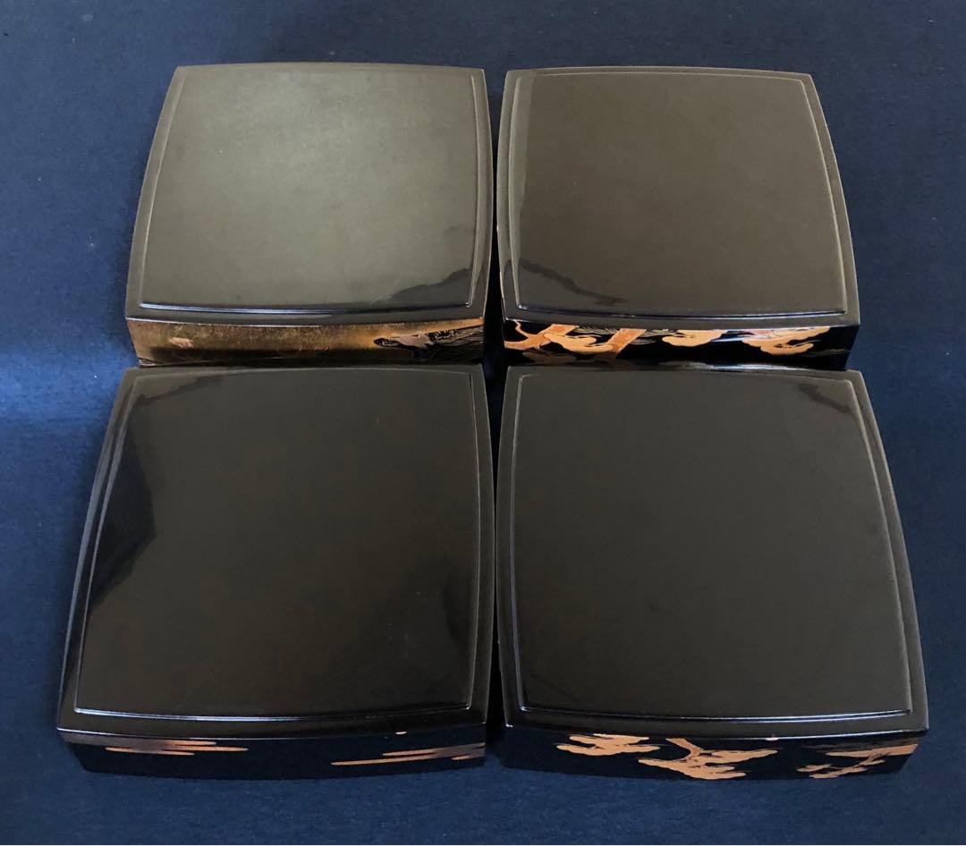 《R》輪島塗 四段重 替蓋 重台付 五島屋謹製 共布 共箱 251118え3