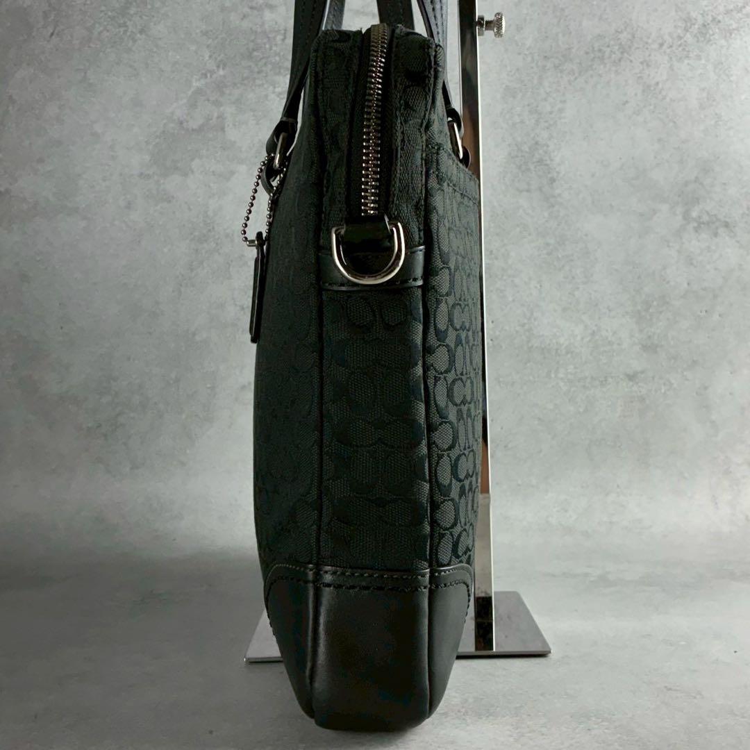 ✨美品✨コーチ　ビジネスバッグ　ブリーフケース　シグネチャー　ブラック