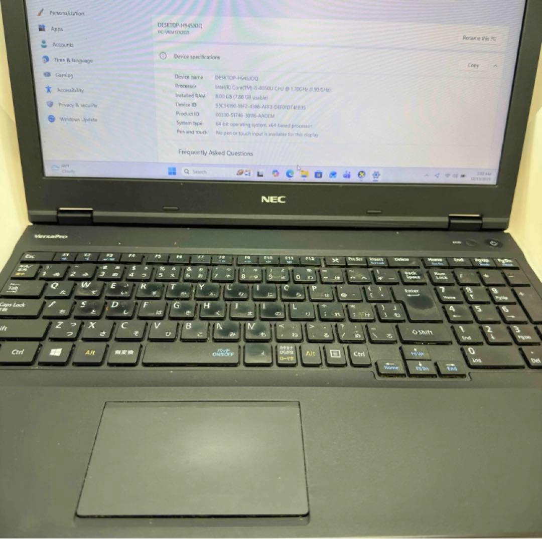 【NEC VersaPro】i5/ RAM 8GB / SSD 512GB