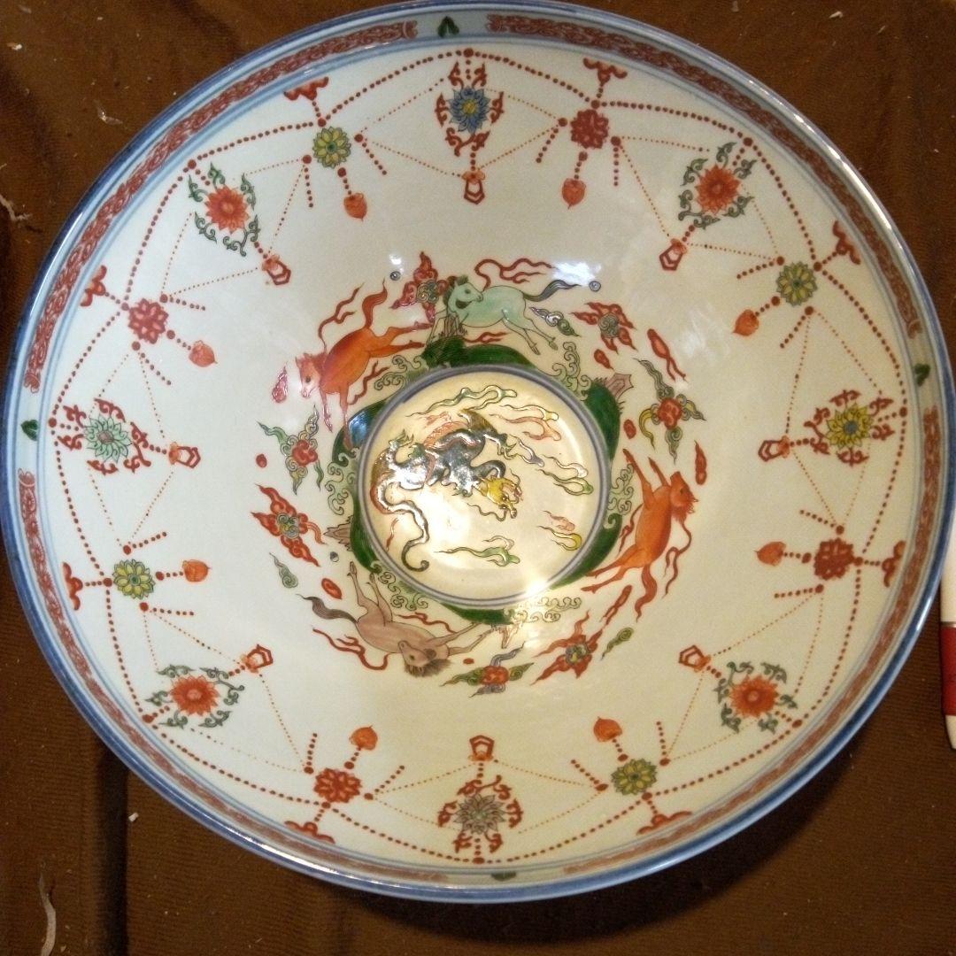 中国陶磁器　明萬歴赤絵　大鉢