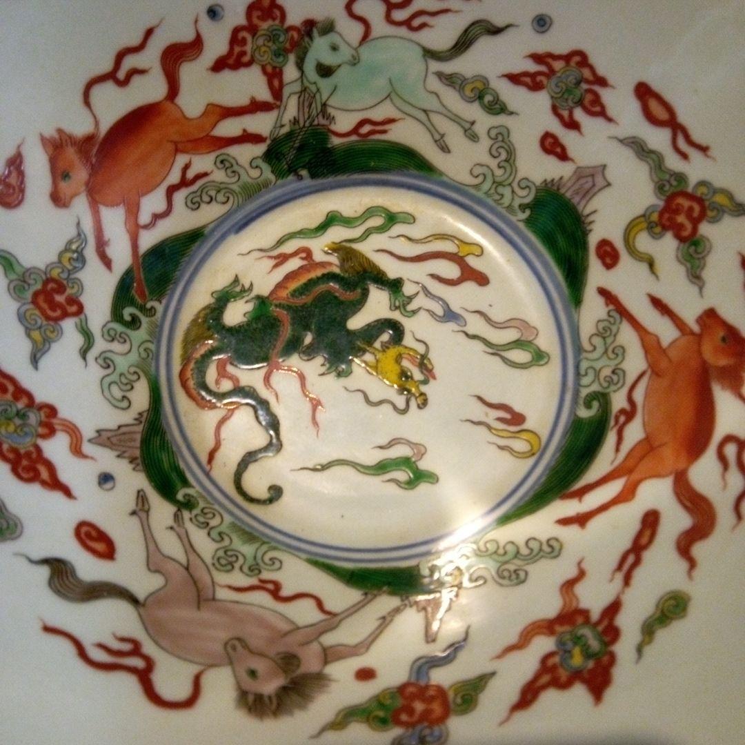 中国陶磁器　明萬歴赤絵　大鉢