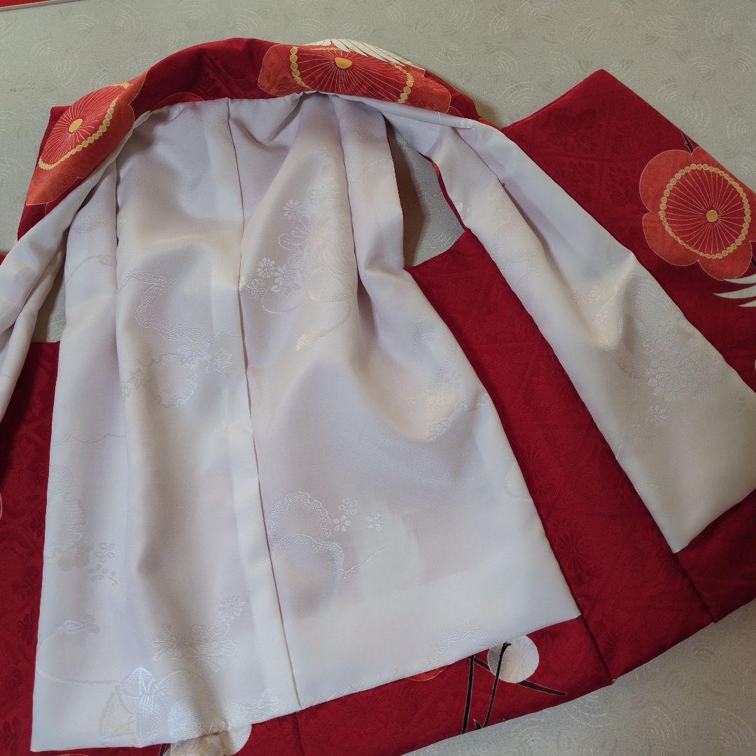 七五三３歳正絹手縫いの被布（中綿無し）巾着付き