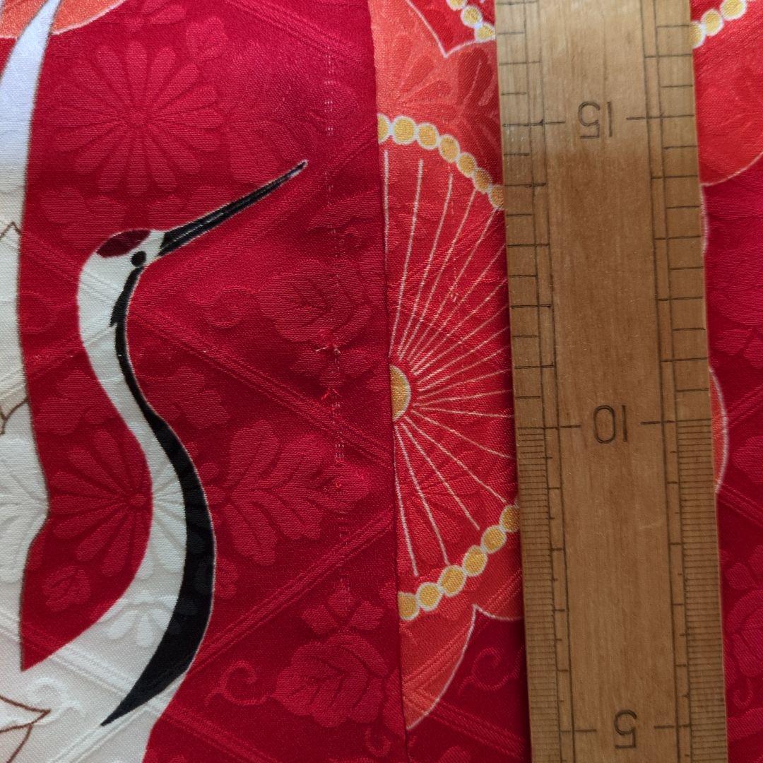 七五三３歳正絹手縫いの被布（中綿無し）巾着付き