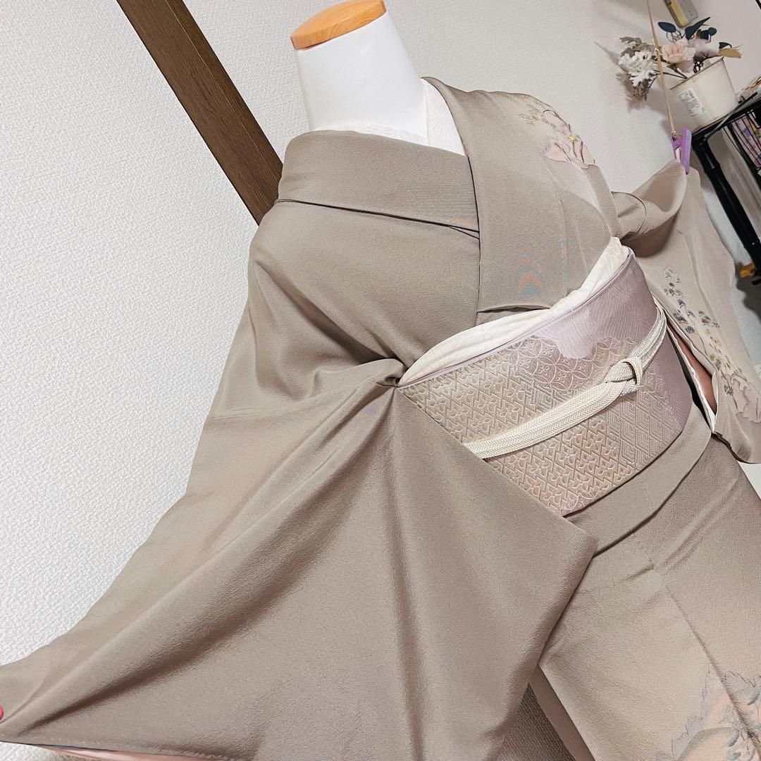 ベージュグレー 4点 フルセット 訪問着 入学式 卒業式 入園式 春 秋 冬