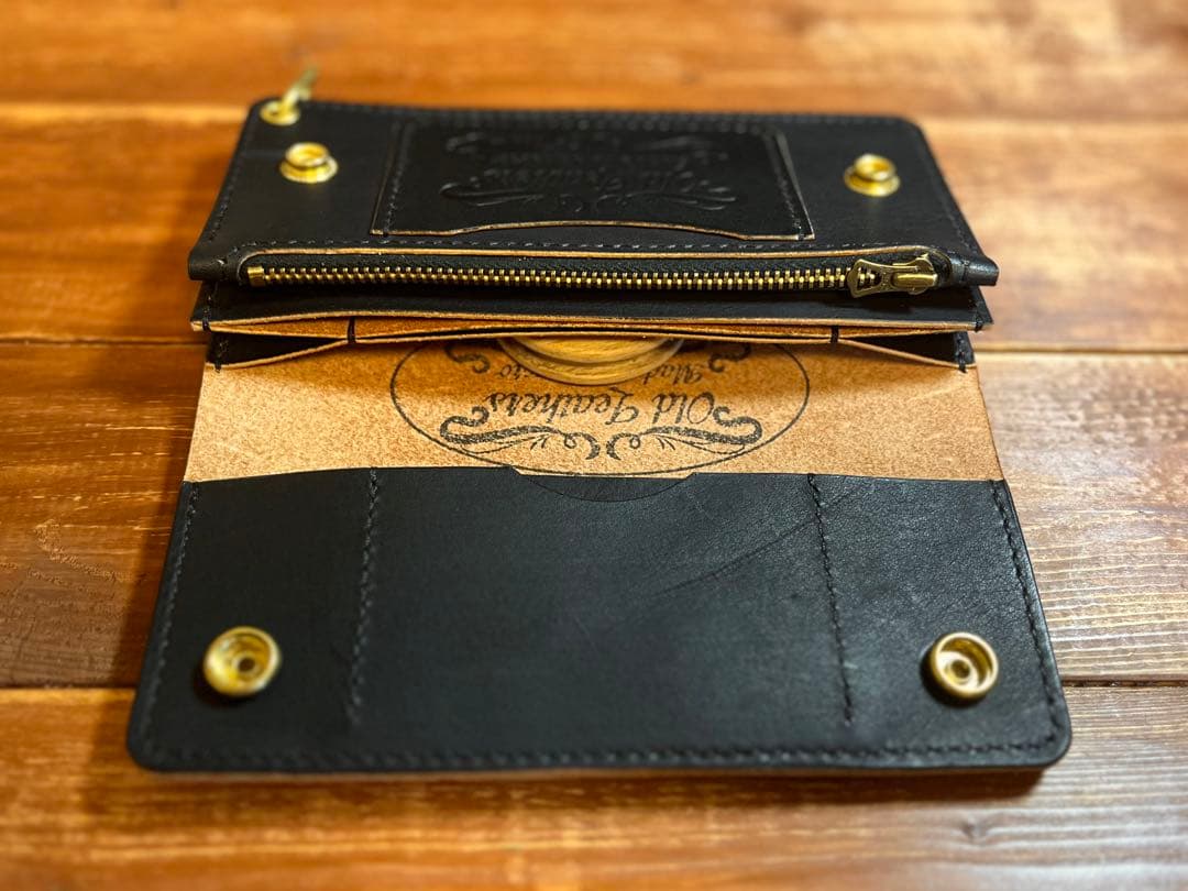 トラッカーウォレット TW-05 フラワースタッズカスタム 真鍮 茶芯