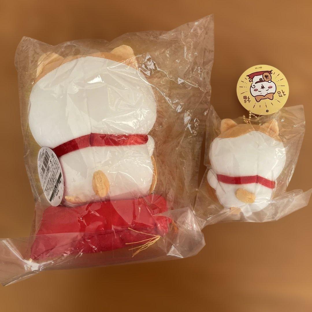 【新品・未開封・タグ付き】ちいかわ　招福！ハチワレぬいぐるみ・マスコットセット