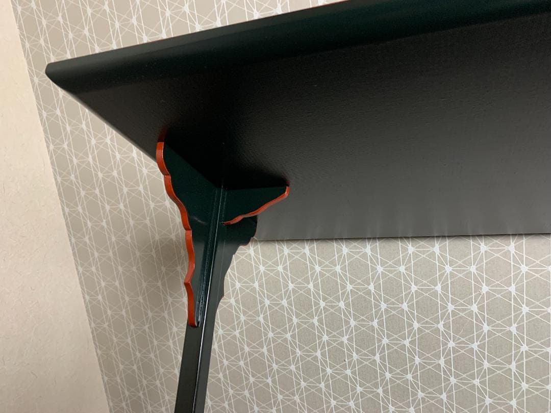 塗師 幸斉作 宗旦好写 青漆爪紅 及台子 組立式 棚物 茶道具 紙箱入 773