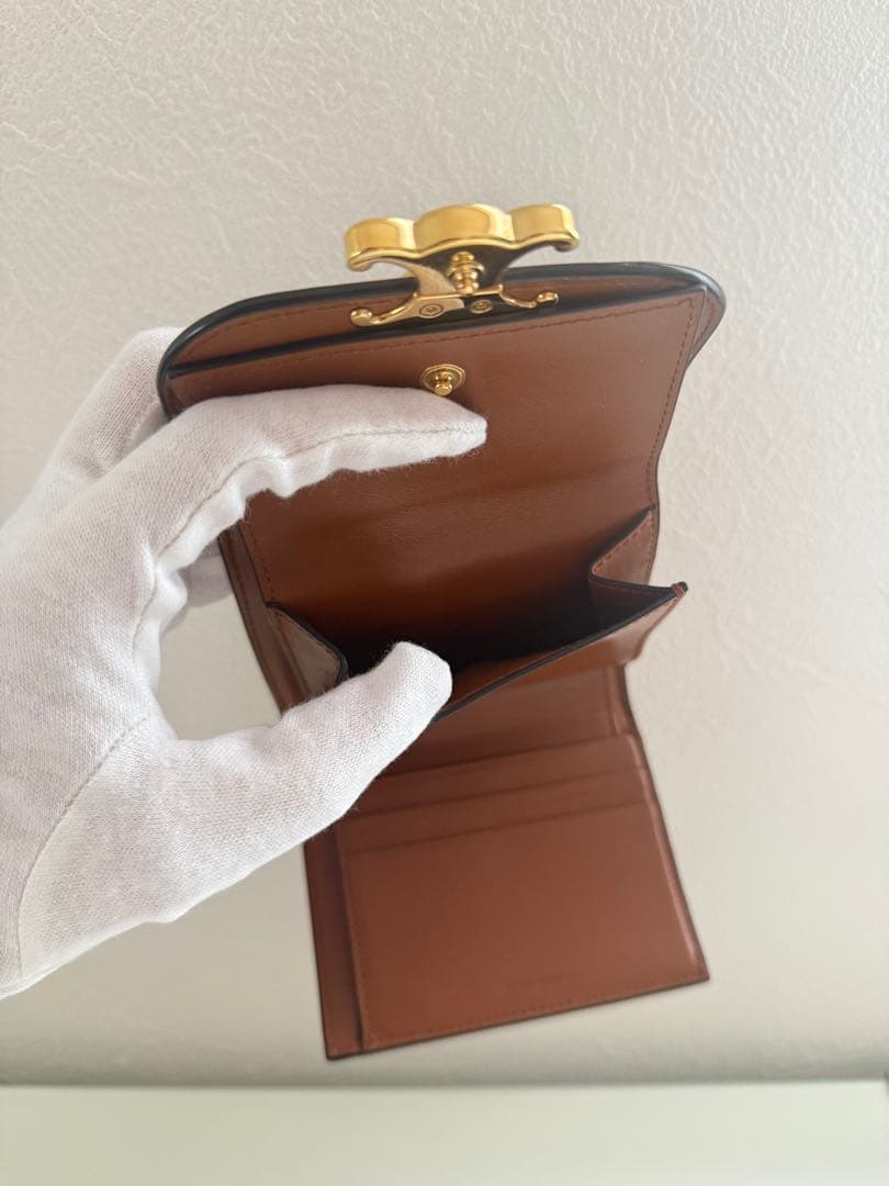 CELINE 三つ折り財布 ベージュ/ブラウン