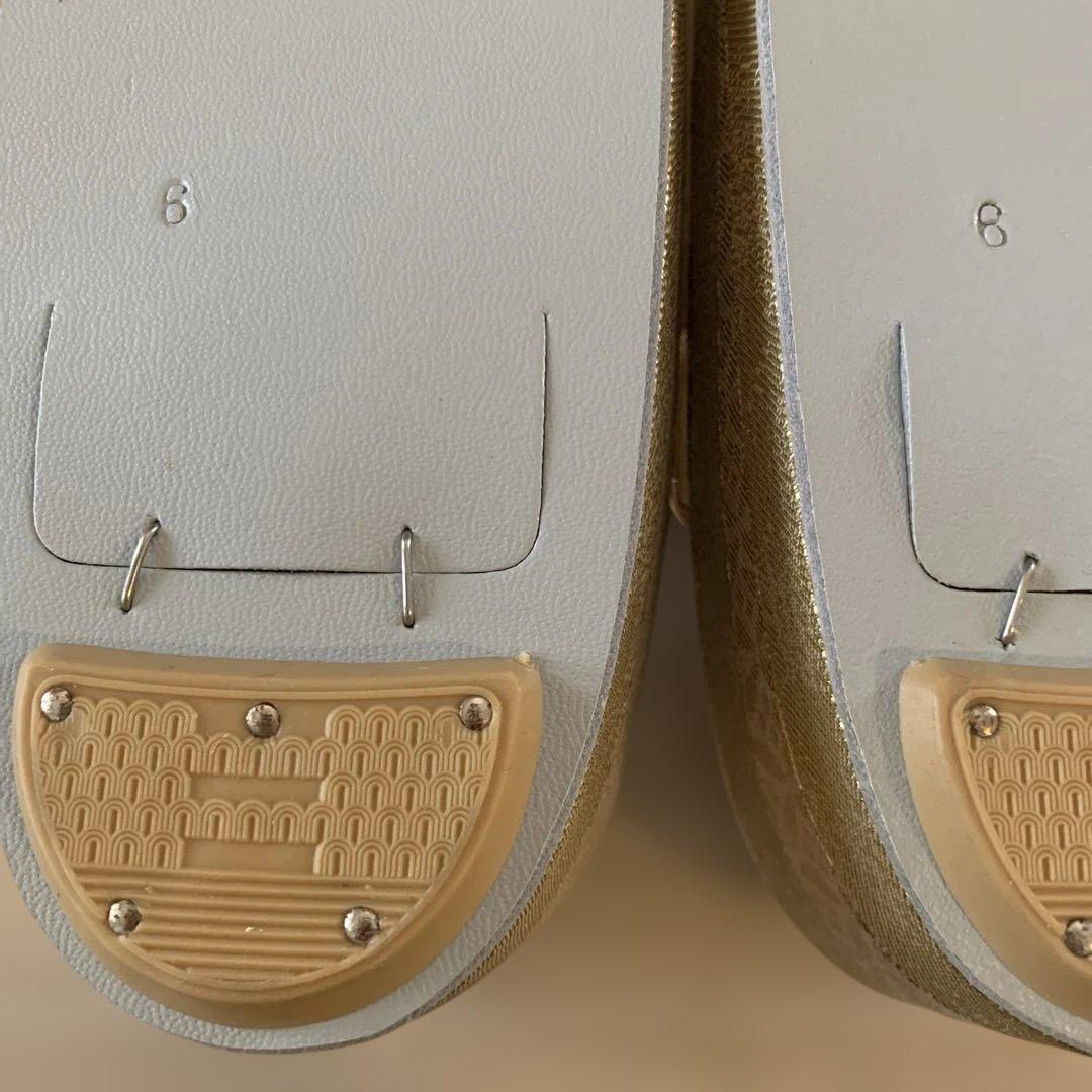 草履と和装用バッグのセット　金　ゴールド　鶴と松　新品未使用