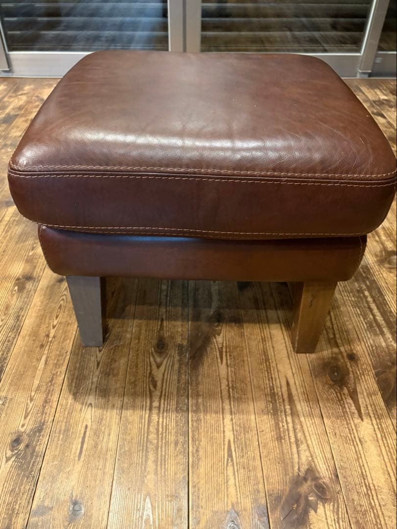 良品　unico 　FRAYE フレイ　レザー　オットマン