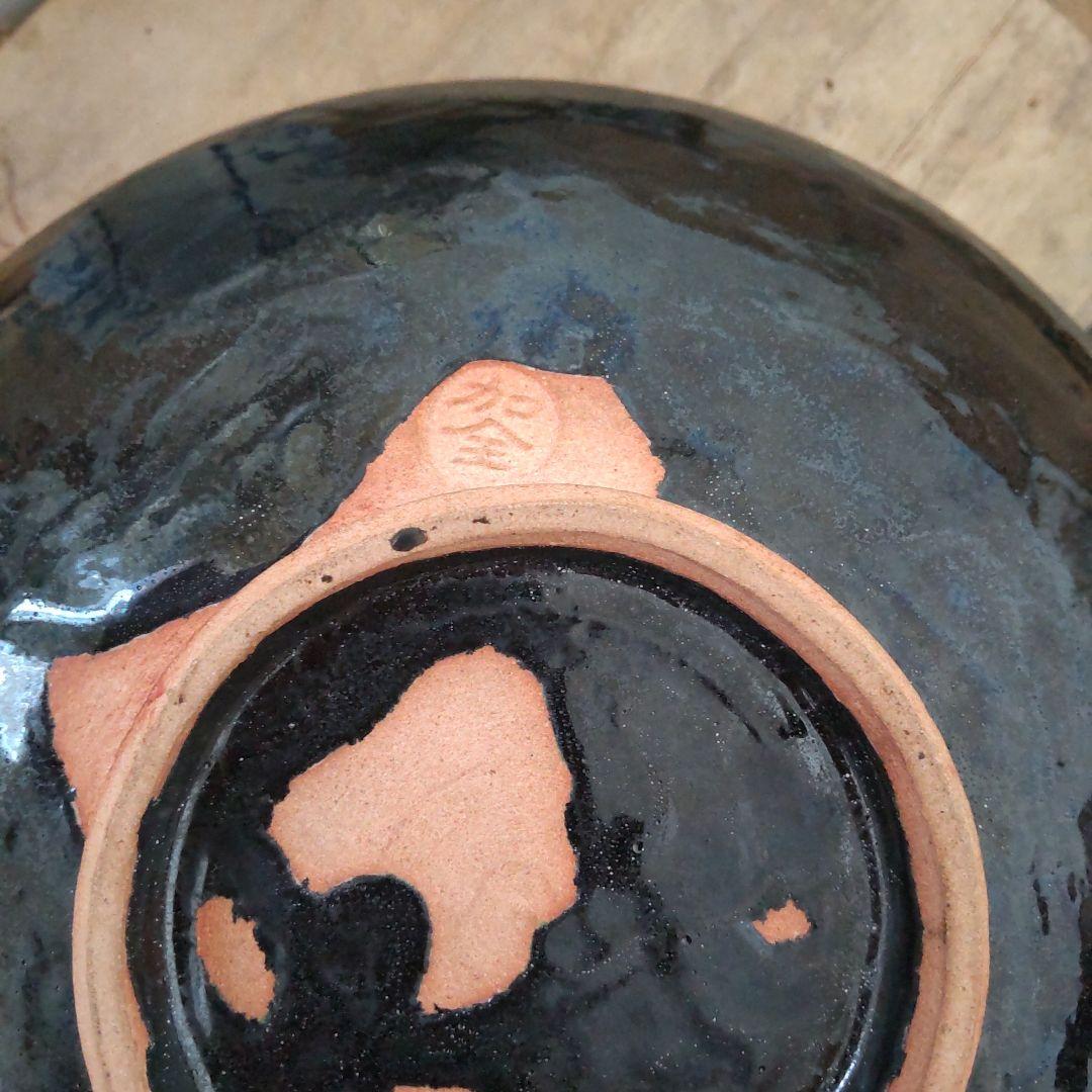 九谷焼菓子鉢仁清写水車千鳥図　初代滝口加全作【明治】【茶会】【骨董】【年代物】