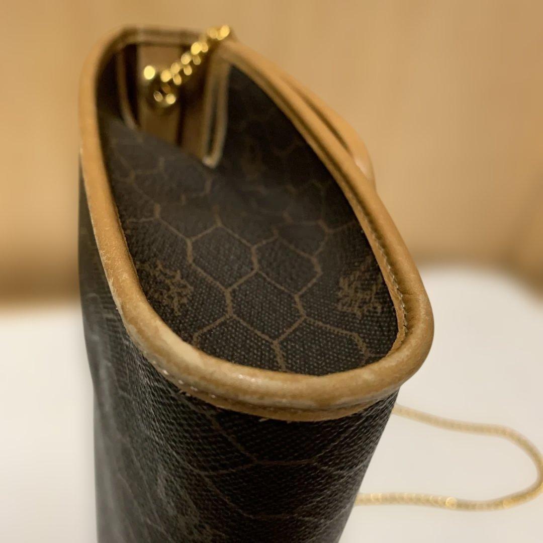 Dior ディオール チェーン ショルダーバッグ ハニカム柄 PVC レザー