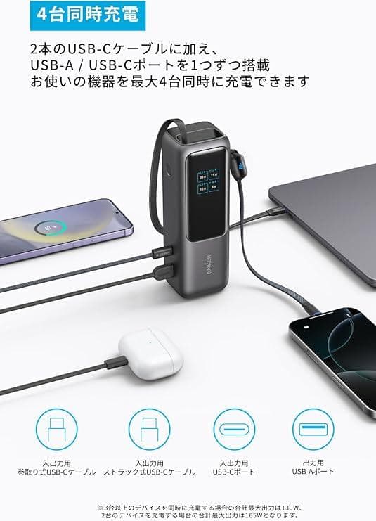 【新品未使用】Anker Power Bank 25000mAh 165W出力