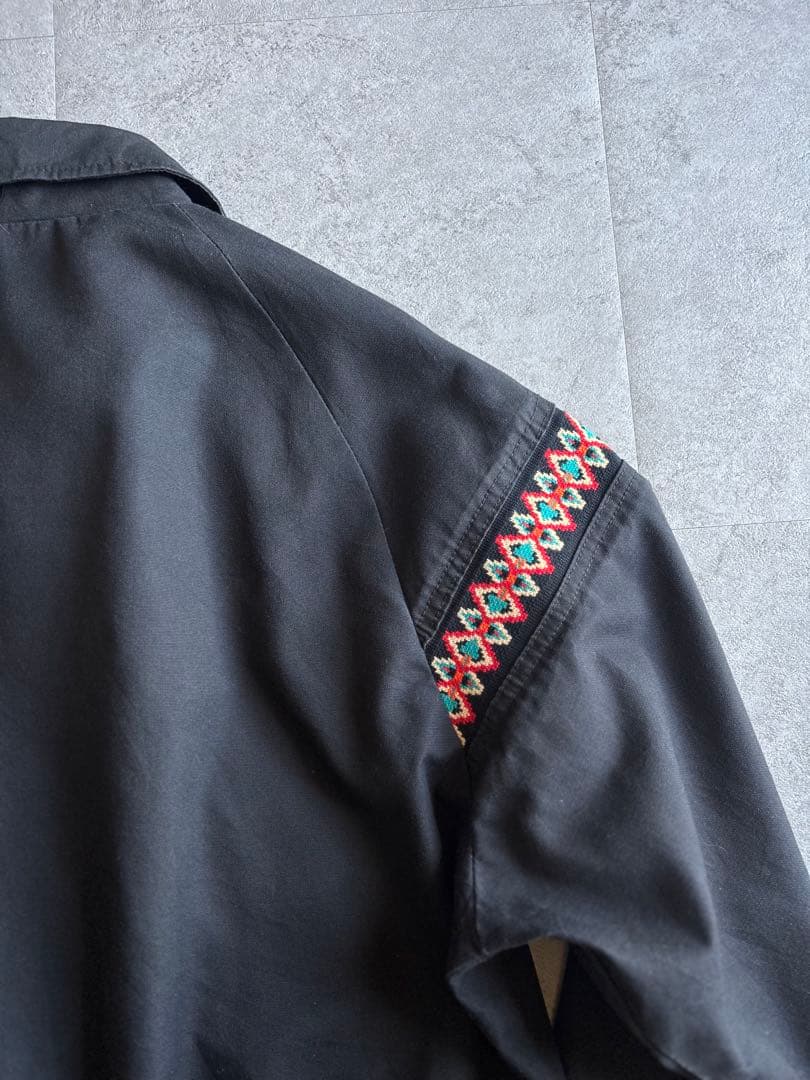 90s USA製 CANYON GUIDE ネイティブ柄ジャケット 短丈ブラック