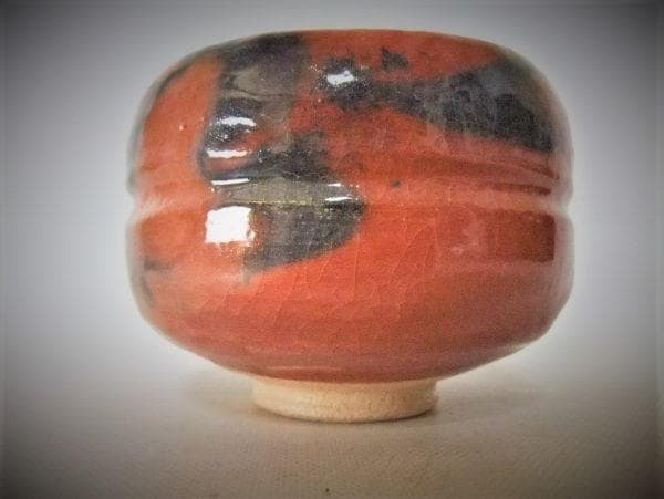 赤楽茶碗 「佐々木松楽」銘「瑞雲」箱書 前大徳寺 高橋悦道