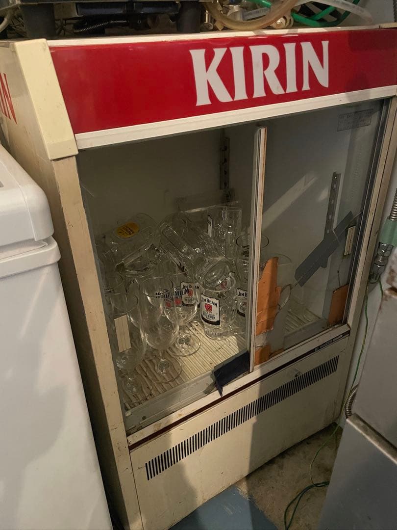 【引き取り専用】今はなきKIRIN ロゴ入り冷蔵ショーケース　ガラス扉付き