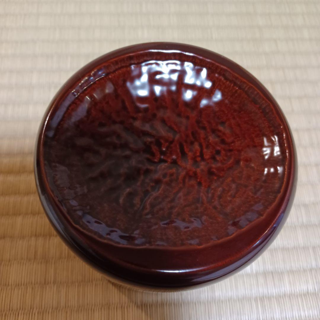 未使用　溜塗　竹建水　桐箱有　茶道具　漆器　漆芸　竹製　⑭