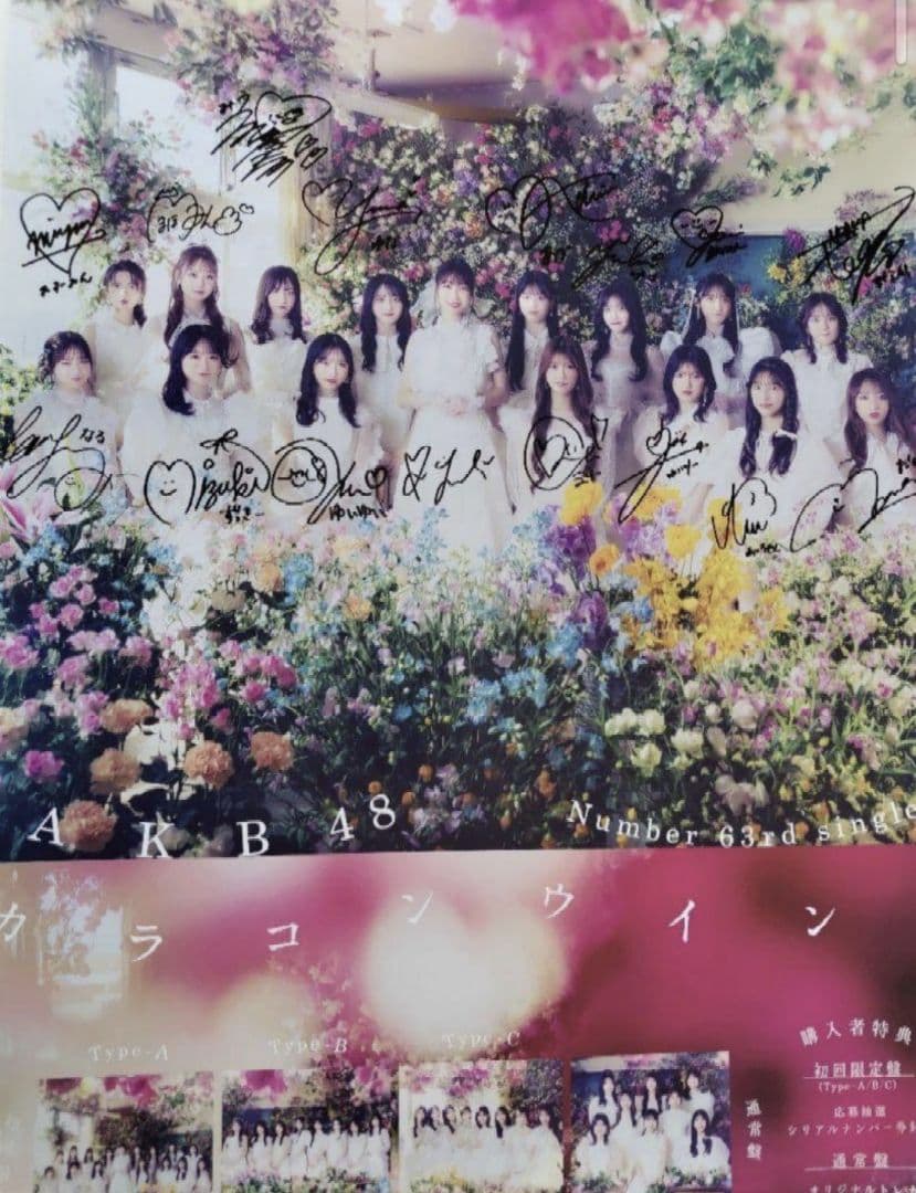 カラコンウインク　選抜メンバー直筆サイン入りポスター