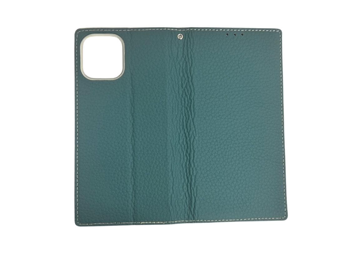 iPhone 12Pro 手帳型iPhoneケース グリーン カードポケット付き