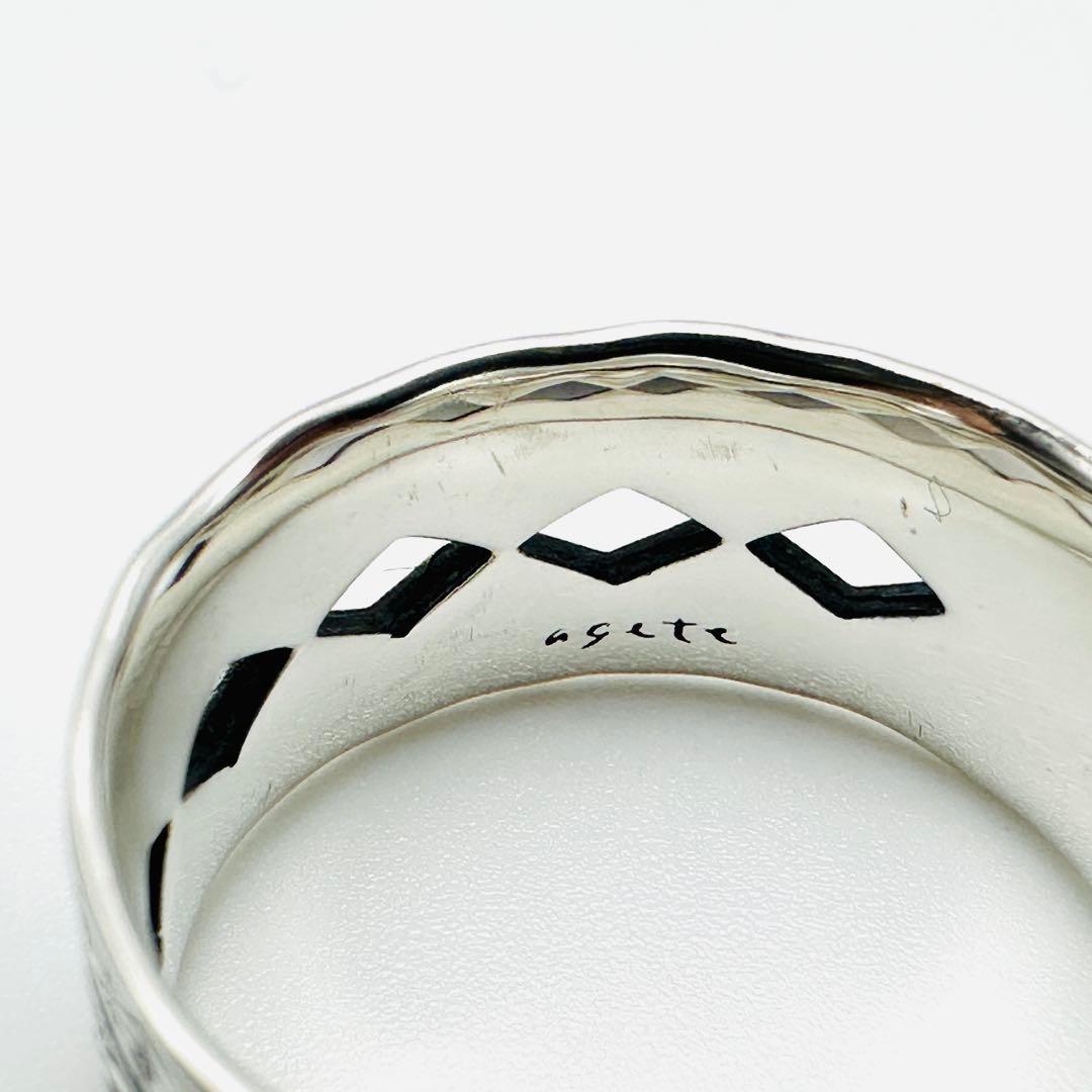 現行品　agete 35th コレクション　シルバーパールリング　ワイド　17号